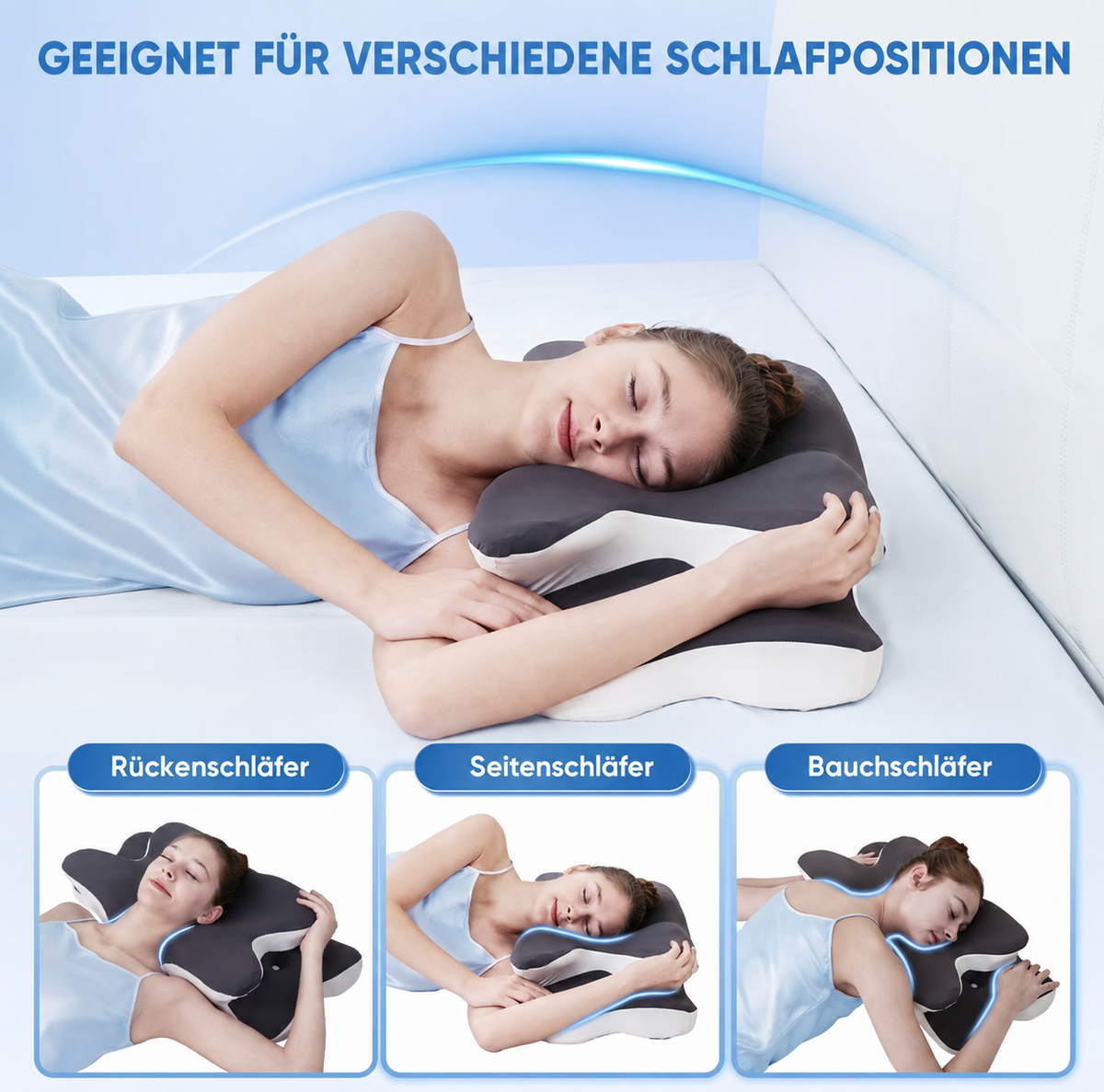 Trendvyo™ Japanisches-Kopfkissen Memory Foam mit Kühl-Bezug