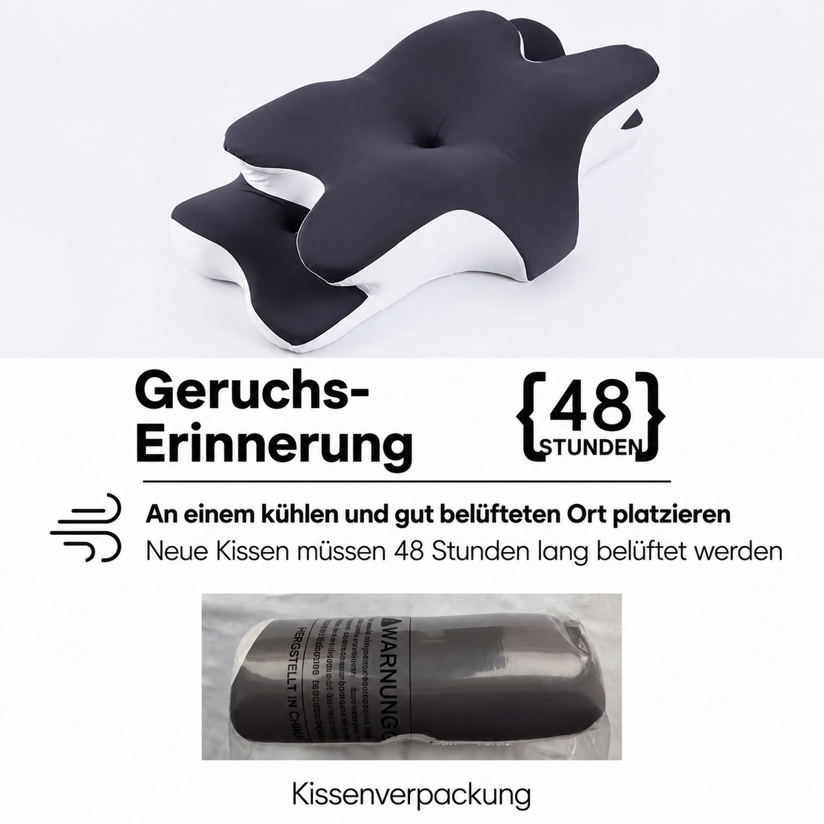 Trendvyo™ Japanisches-Kopfkissen Memory Foam mit Kühl-Bezug