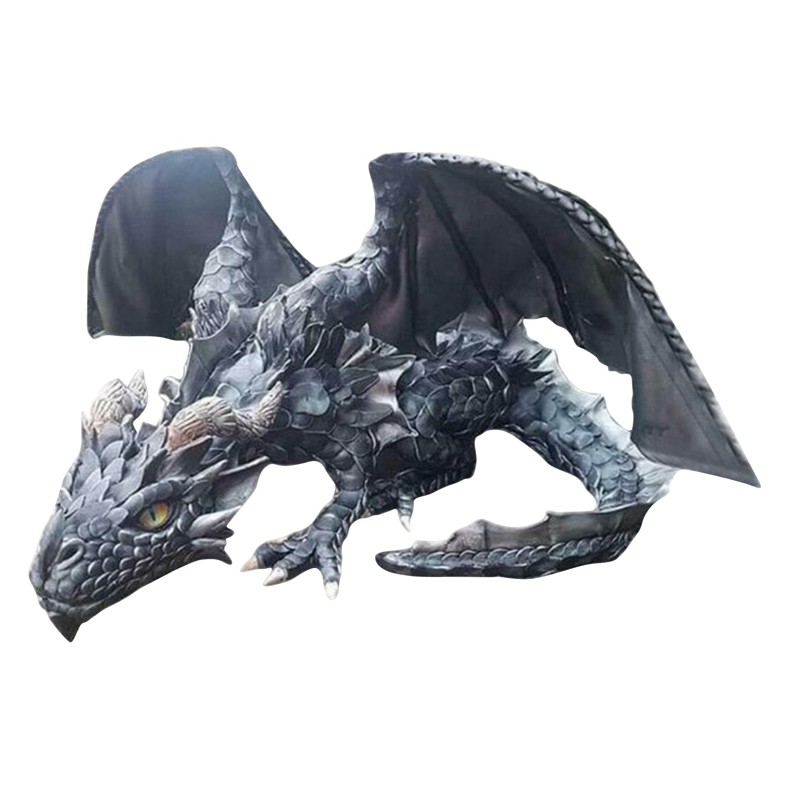 Crouching Dragon Guardian Statue: Gothic Outdoor Decoration