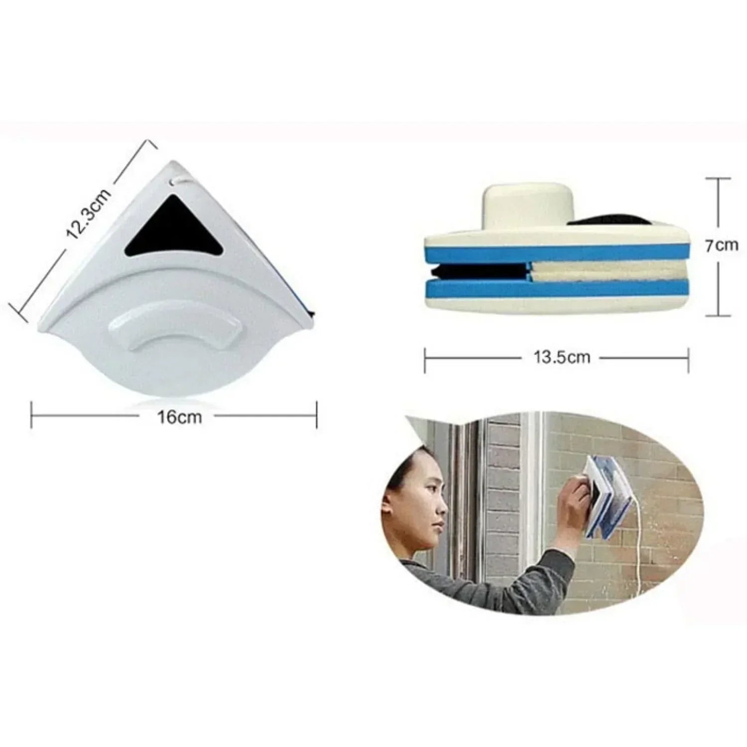 Limpiador magnético de ventanas eficiente para limpieza de doble cara
