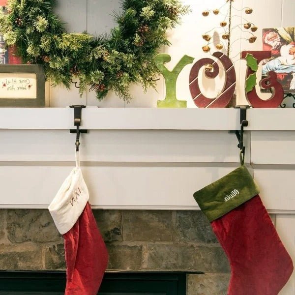 Adjustable Fireplace Stocking and Garland Hanger Set - TRENDVYO