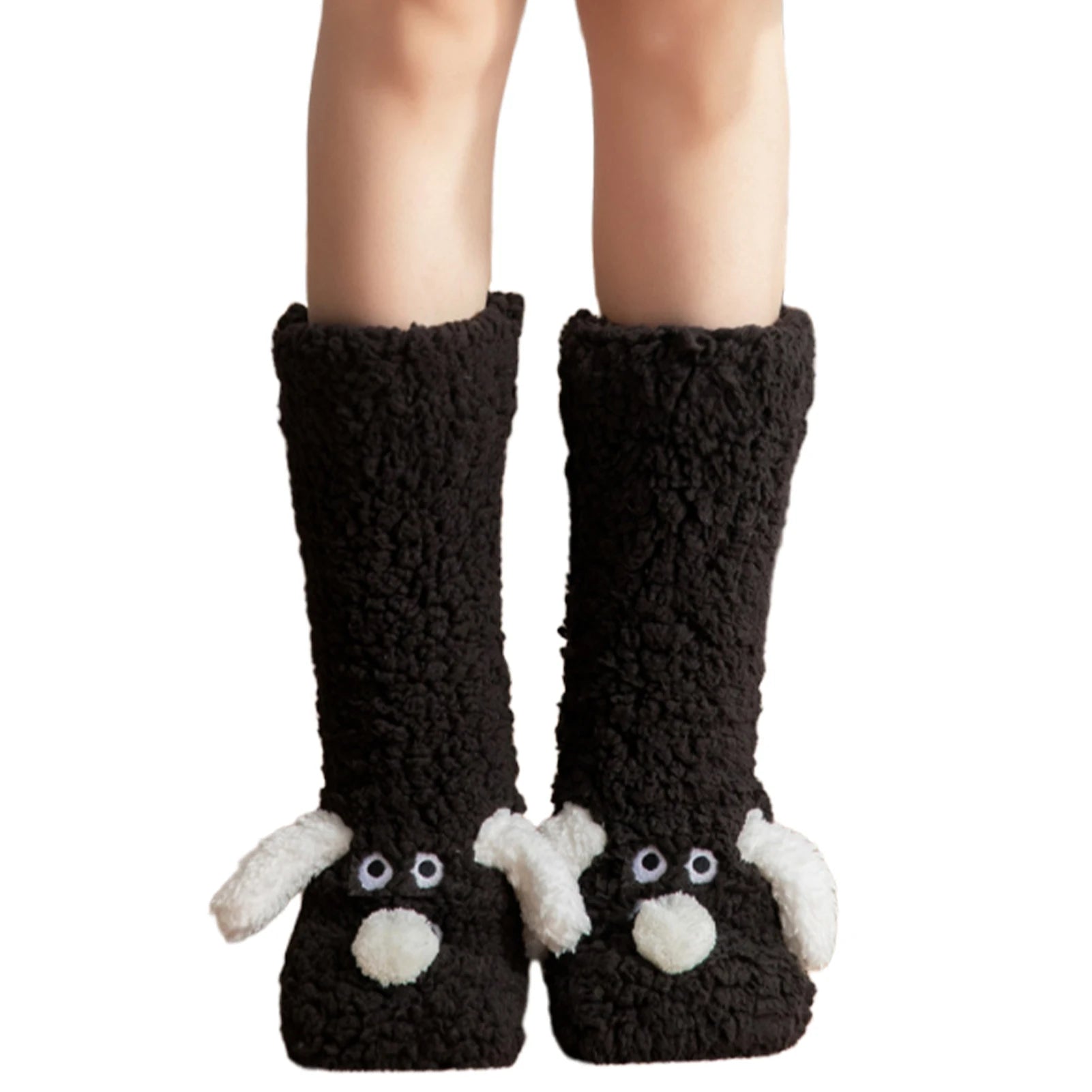 Calcetines peludos de perro lindo, calentadores de piernas de invierno