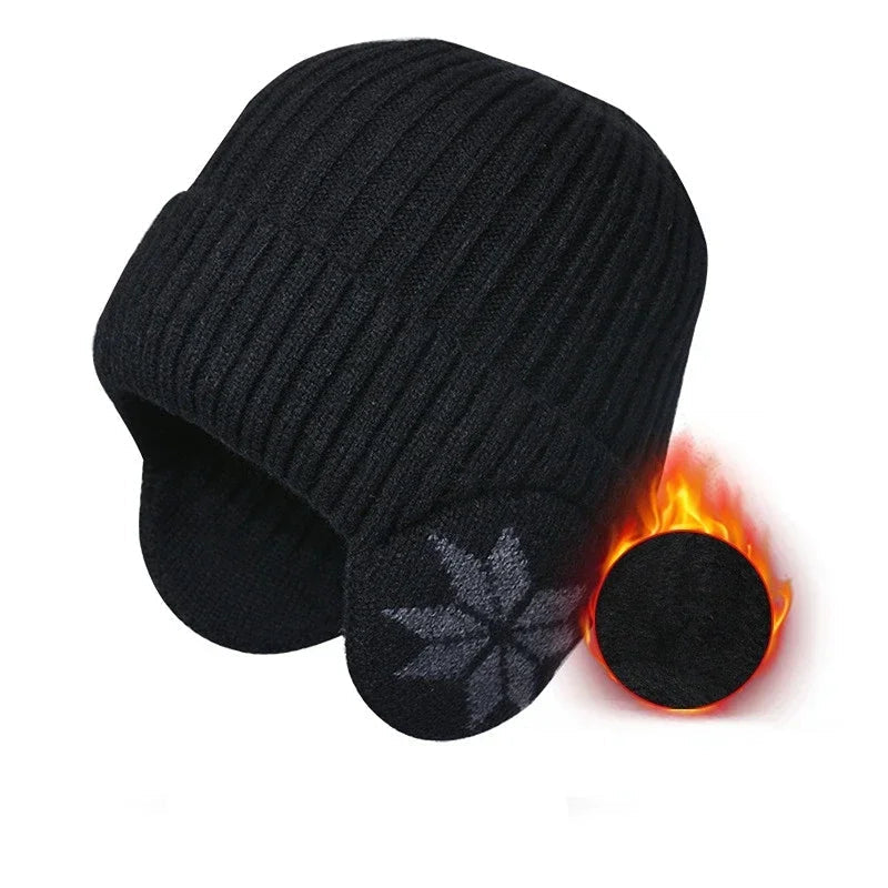 Gorro de invierno unisex de punto con protección para las orejas