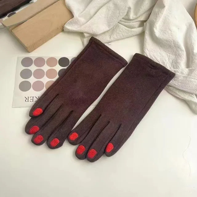 Guantes de invierno para pantallas táctiles con diseño de esmalte de uñas