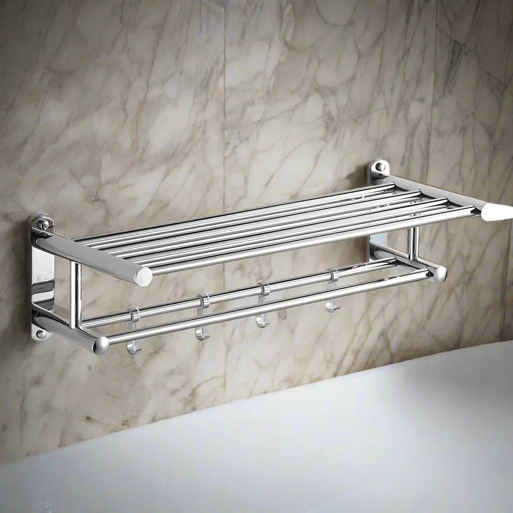 Estante de pared que ahorra espacio con un diseño moderno y minimalista para baño y cocina