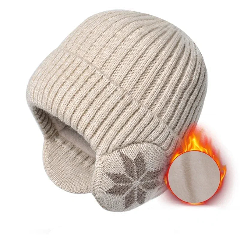 Gorro de invierno unisex de punto con protección para las orejas