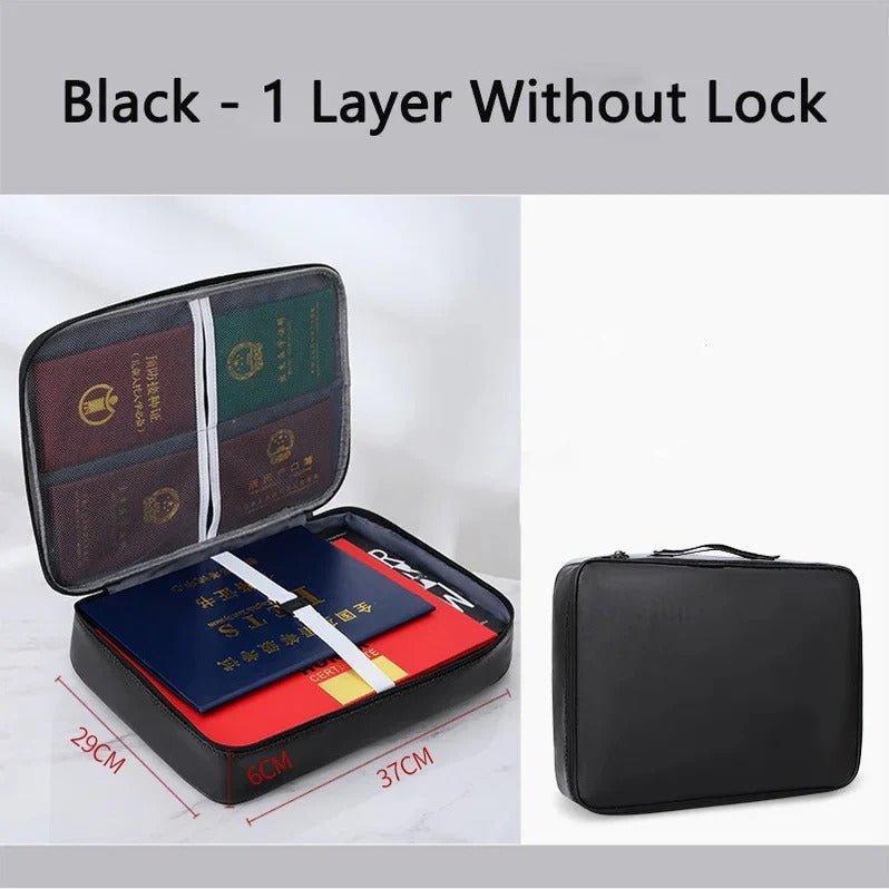 Document Organizer - Multi-Layer Safety Bag with Zipper for Cards, Files, and Travel Storage - TRENDVYO