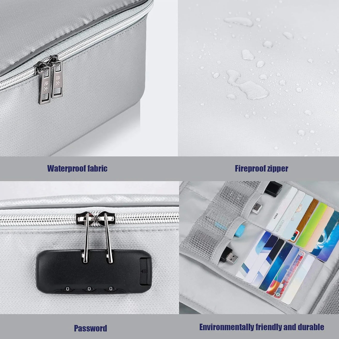 Document Organizer - Multi-Layer Safety Bag with Zipper for Cards, Files, and Travel Storage - TRENDVYO