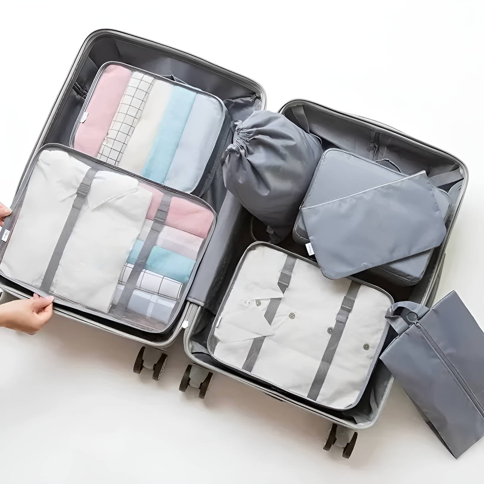 Juego de 7 cubos organizadores de equipaje para viaje