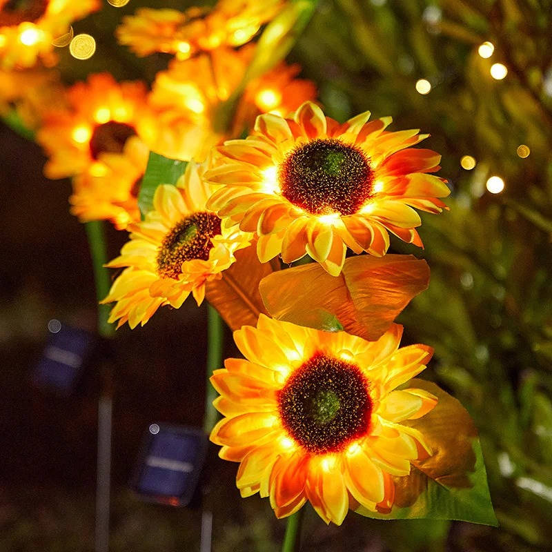 Luz solar de girasol para exteriores