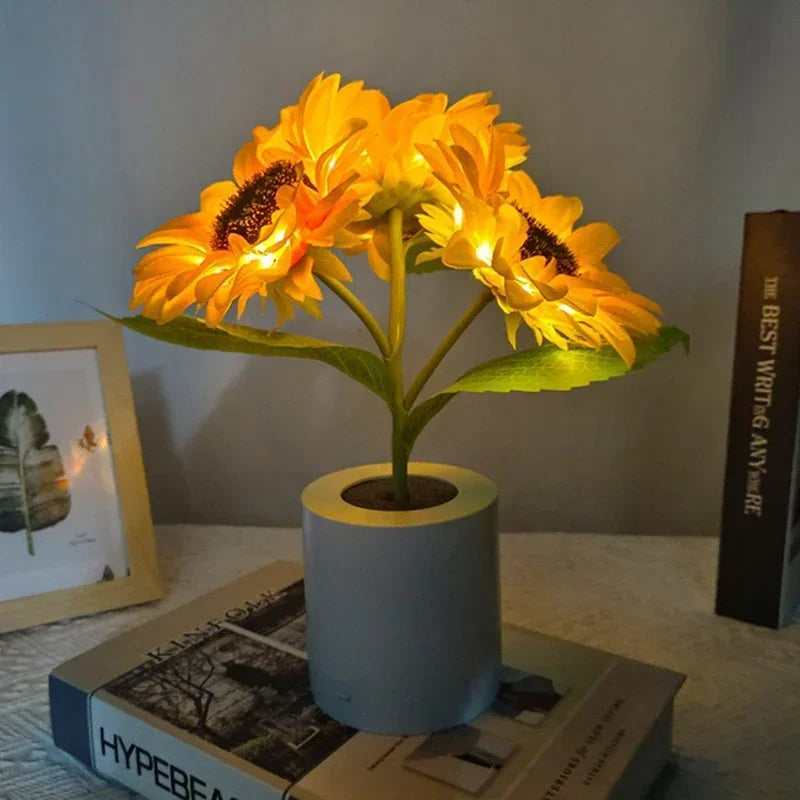 Luz de noche de girasol recargable