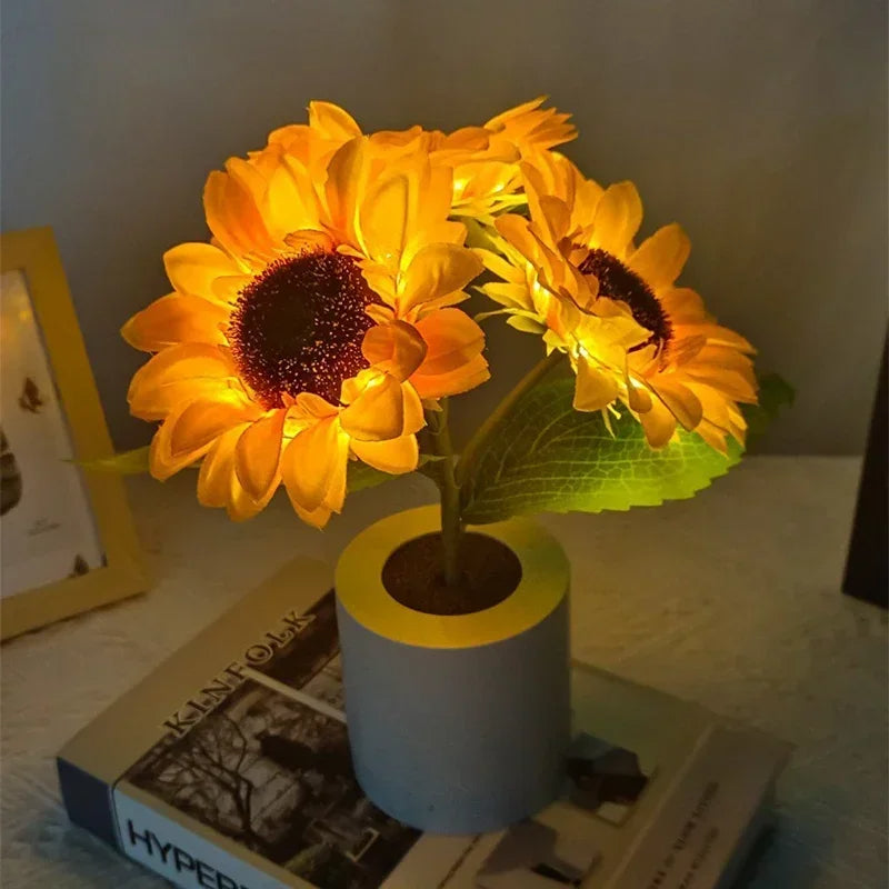 Luz de noche de girasol recargable