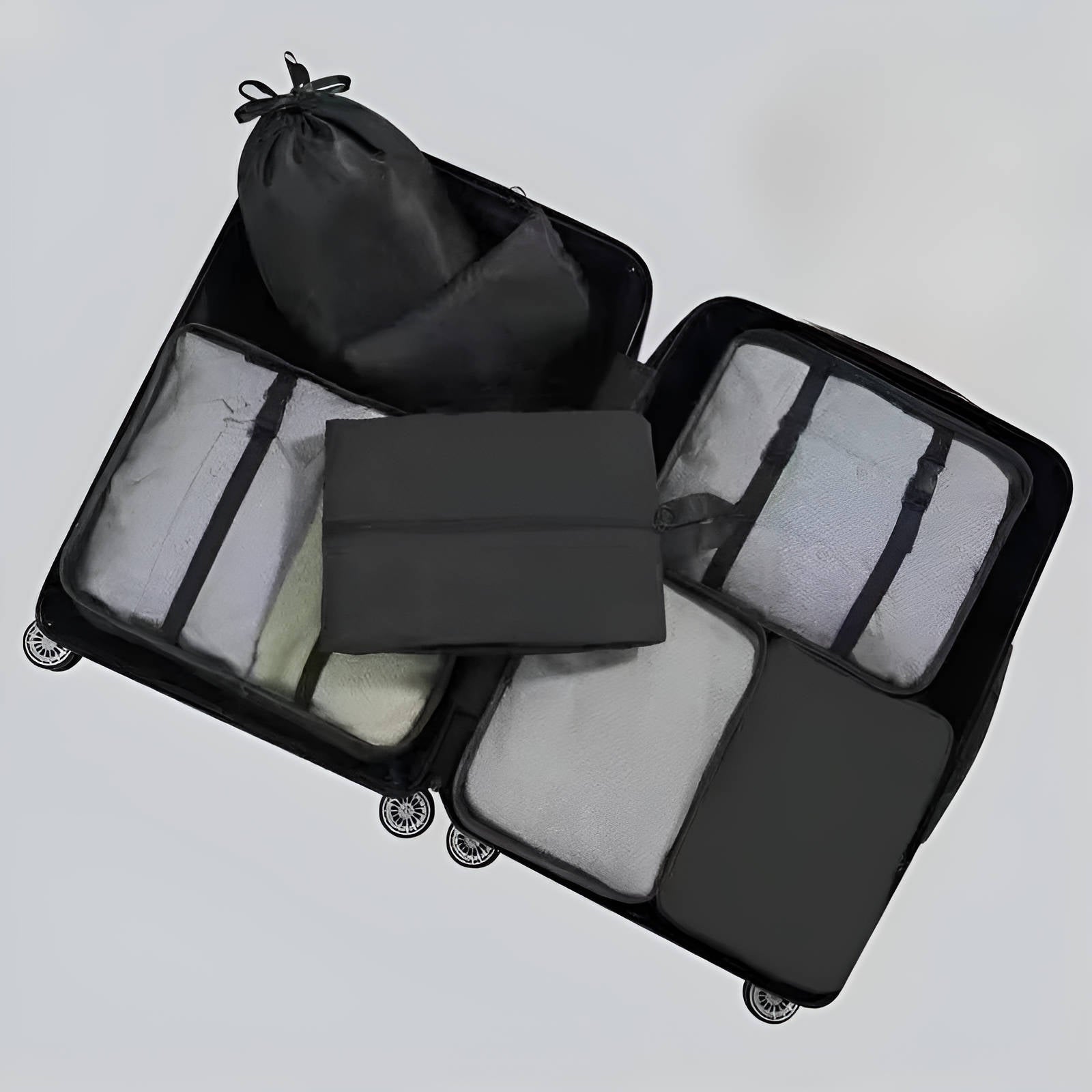 Juego de 7 cubos organizadores de equipaje para viaje