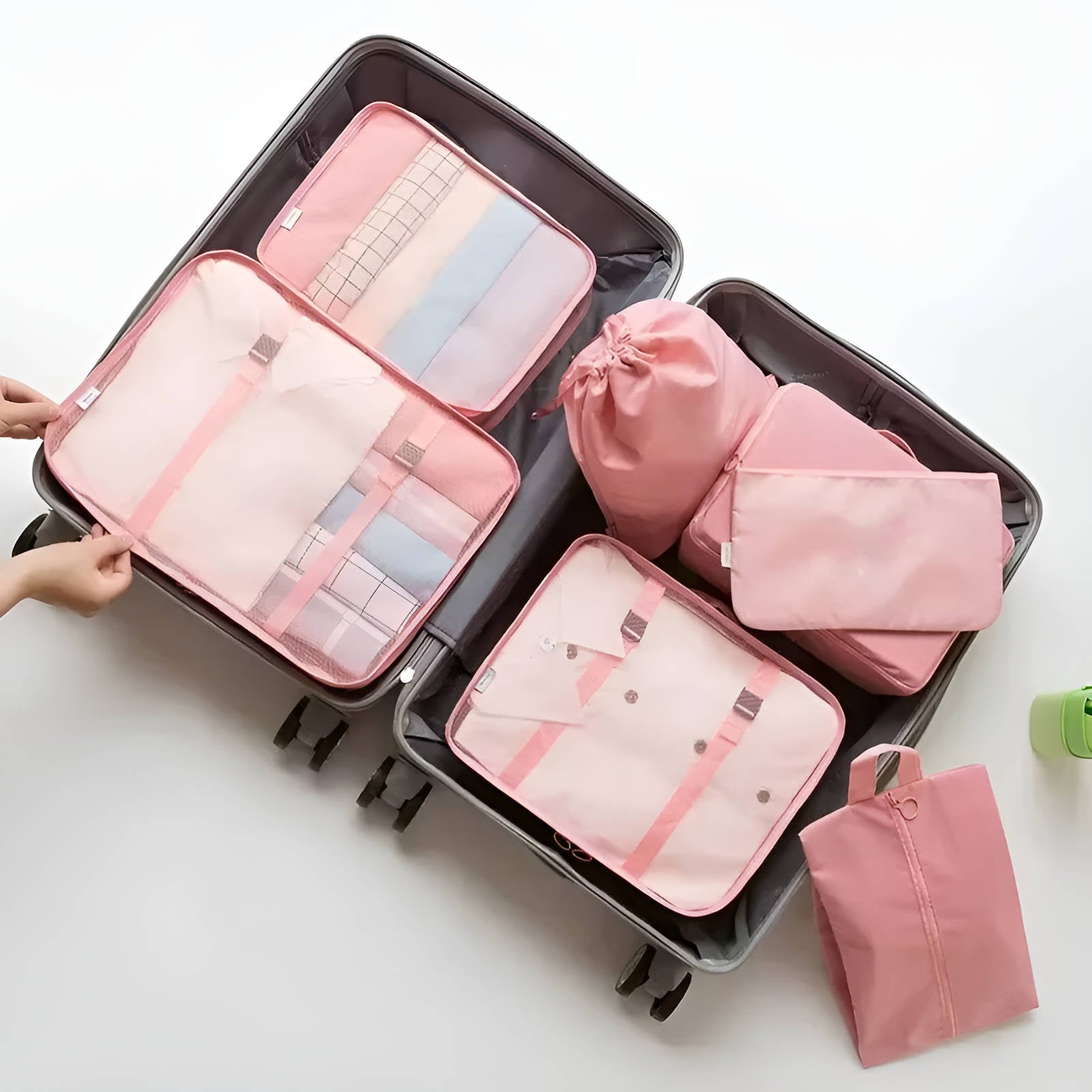 Juego de 7 cubos organizadores de equipaje para viaje