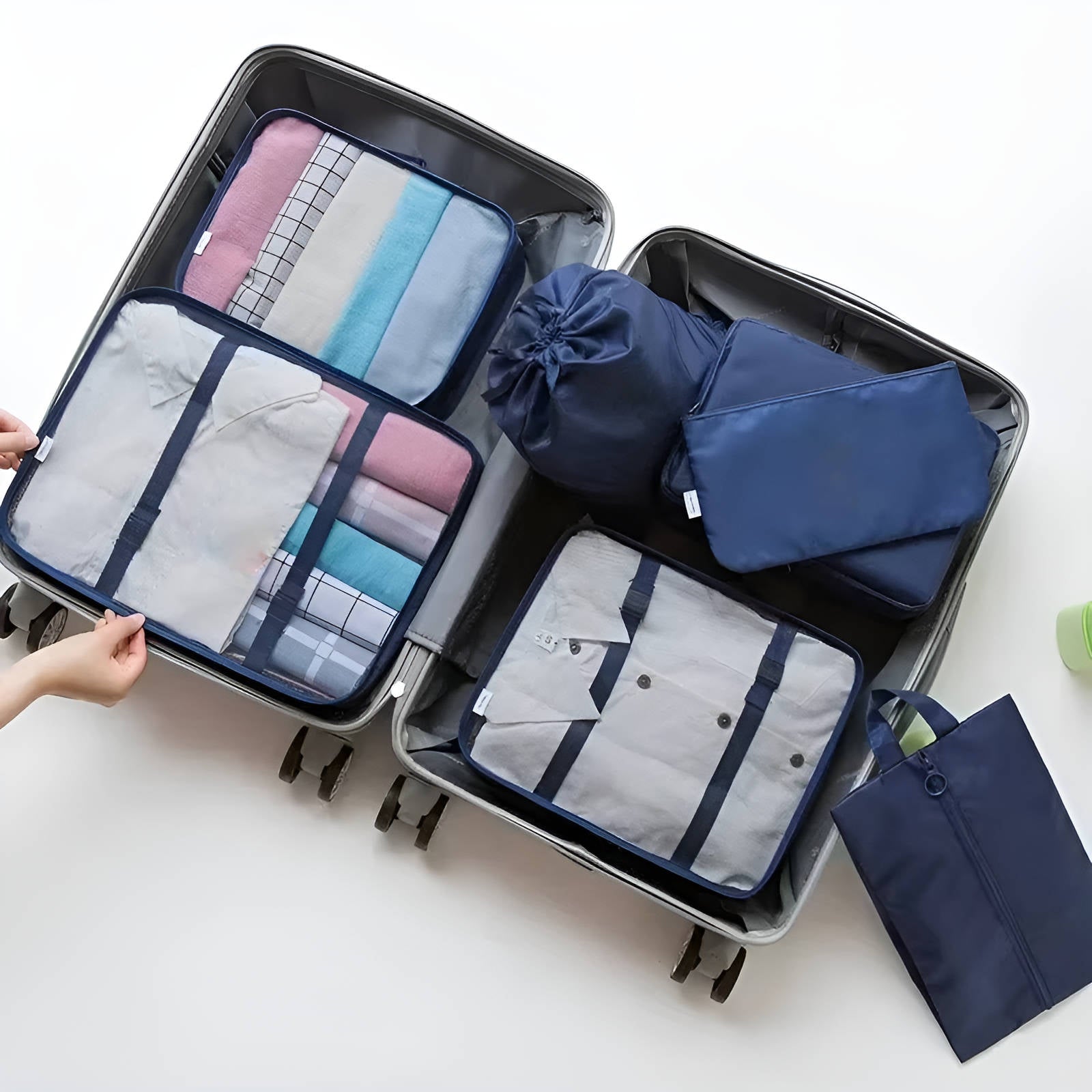 Juego de 7 cubos organizadores de equipaje para viaje