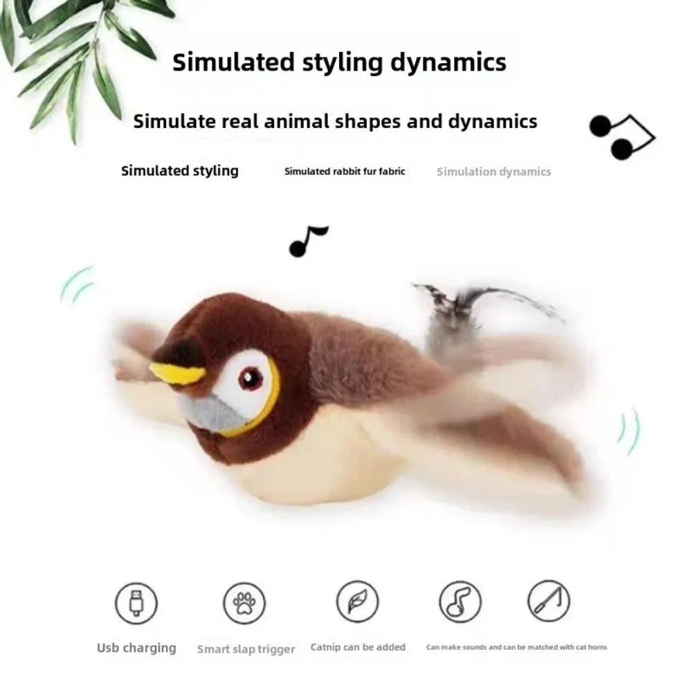 Juguete interactivo para gatos con pájaro aleteador