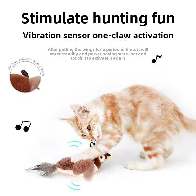 Juguete interactivo para gatos con pájaro aleteador