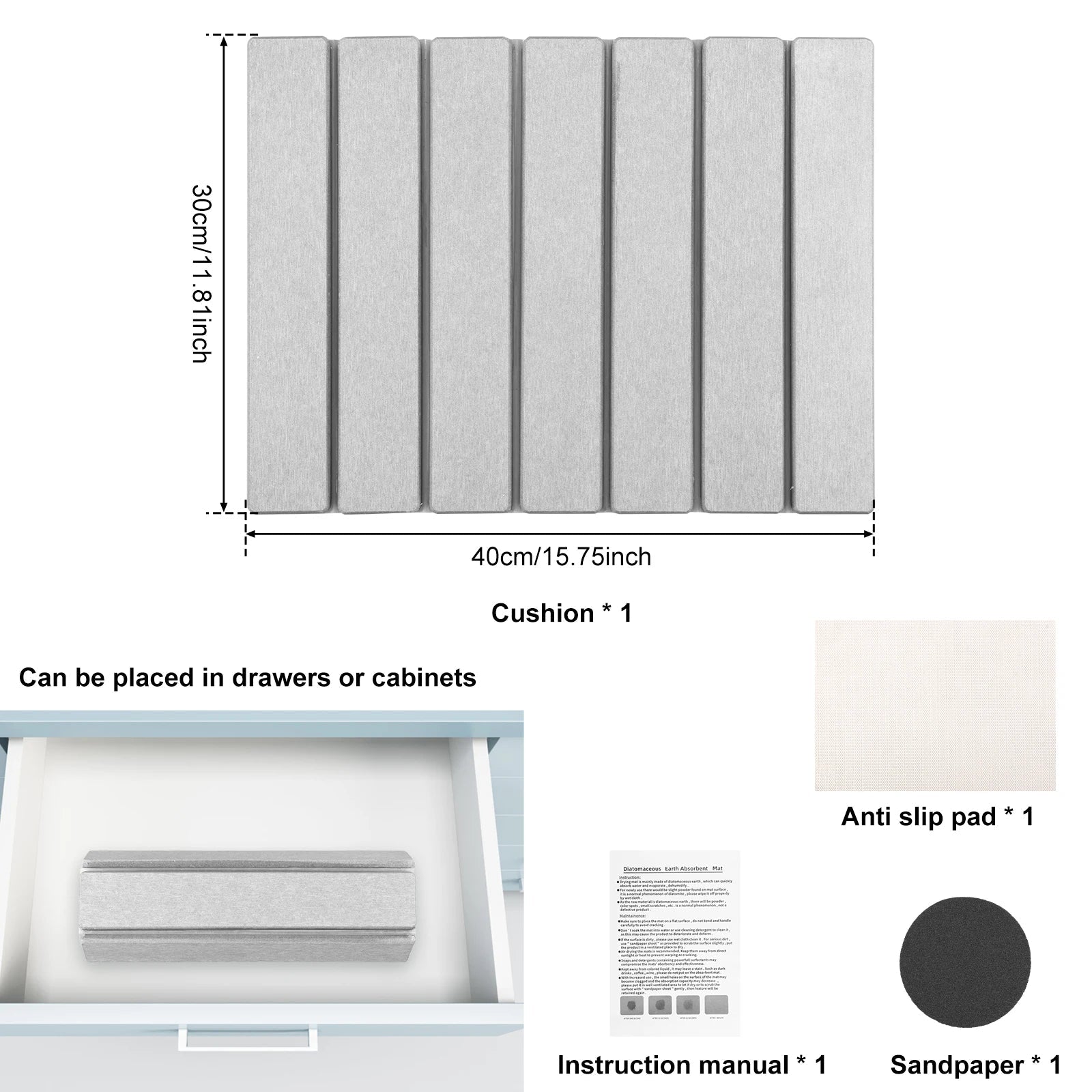 Foldable Diatomite Stone Dish Drying Mat - TRENDVYO
