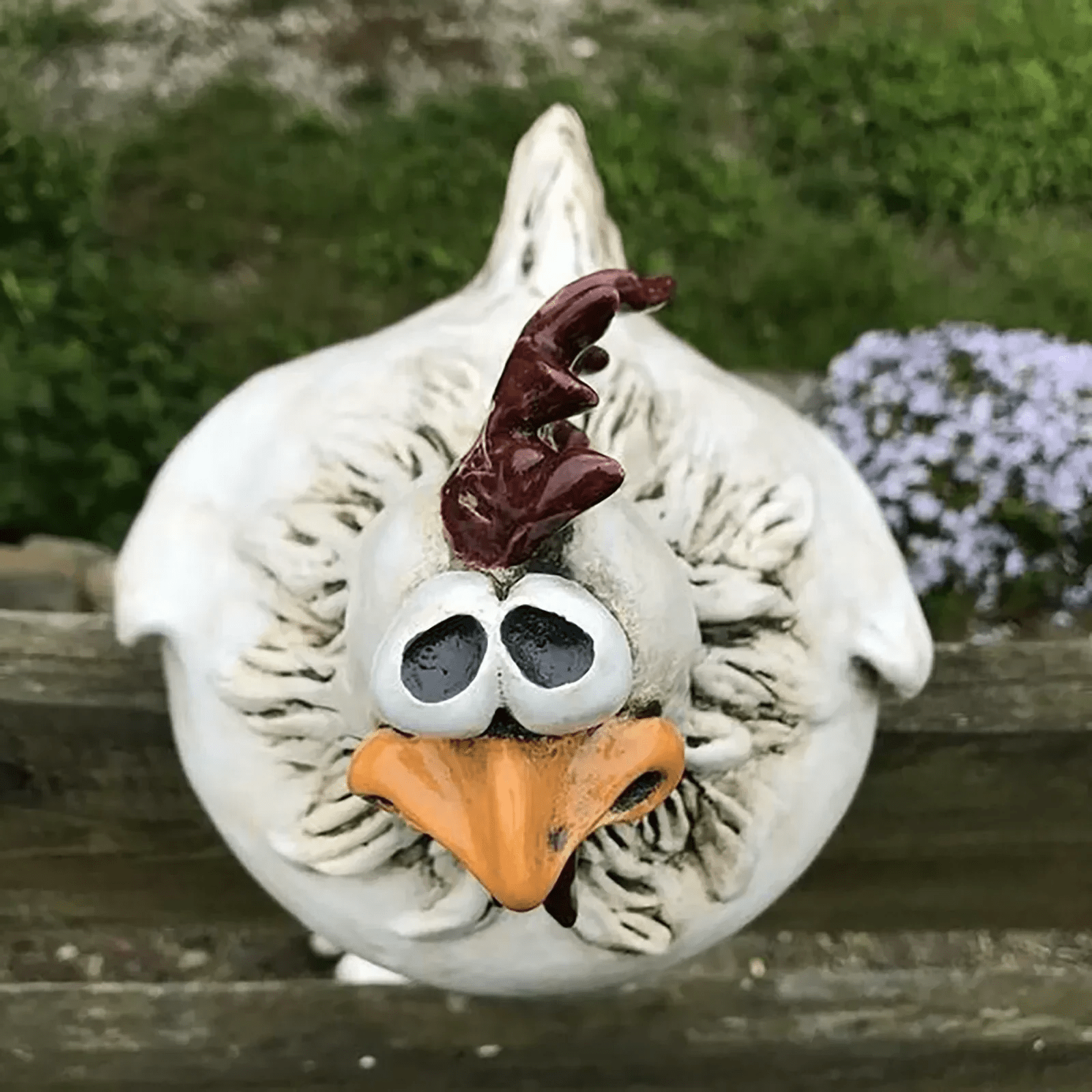 Funny Chicken Fence Decor – Resin Garden Statues - TRENDVYO