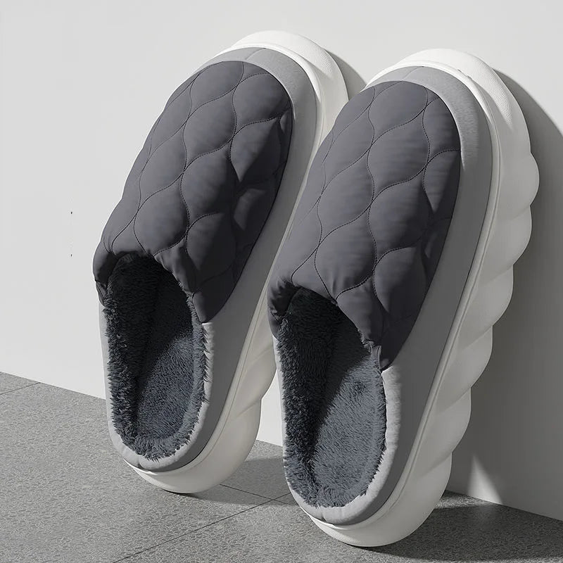 Pantuflas cálidas impermeables de invierno para hombre