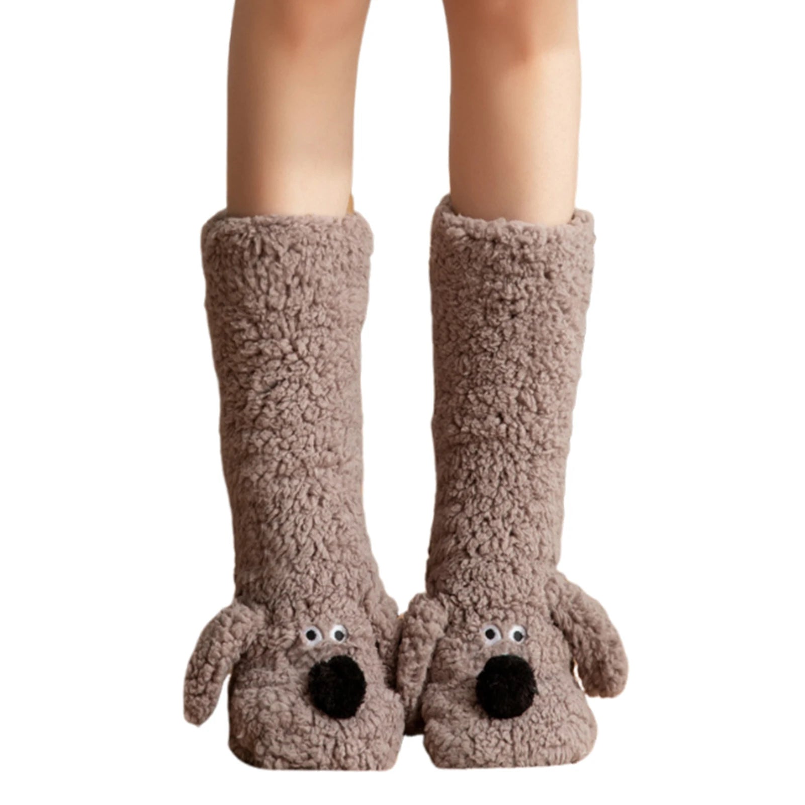 Calcetines peludos de perro lindo, calentadores de piernas de invierno