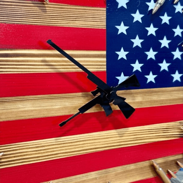 Handmade American Flag Clock | Handmade Patriotic Flag Bullet Clock - TRENDVYO