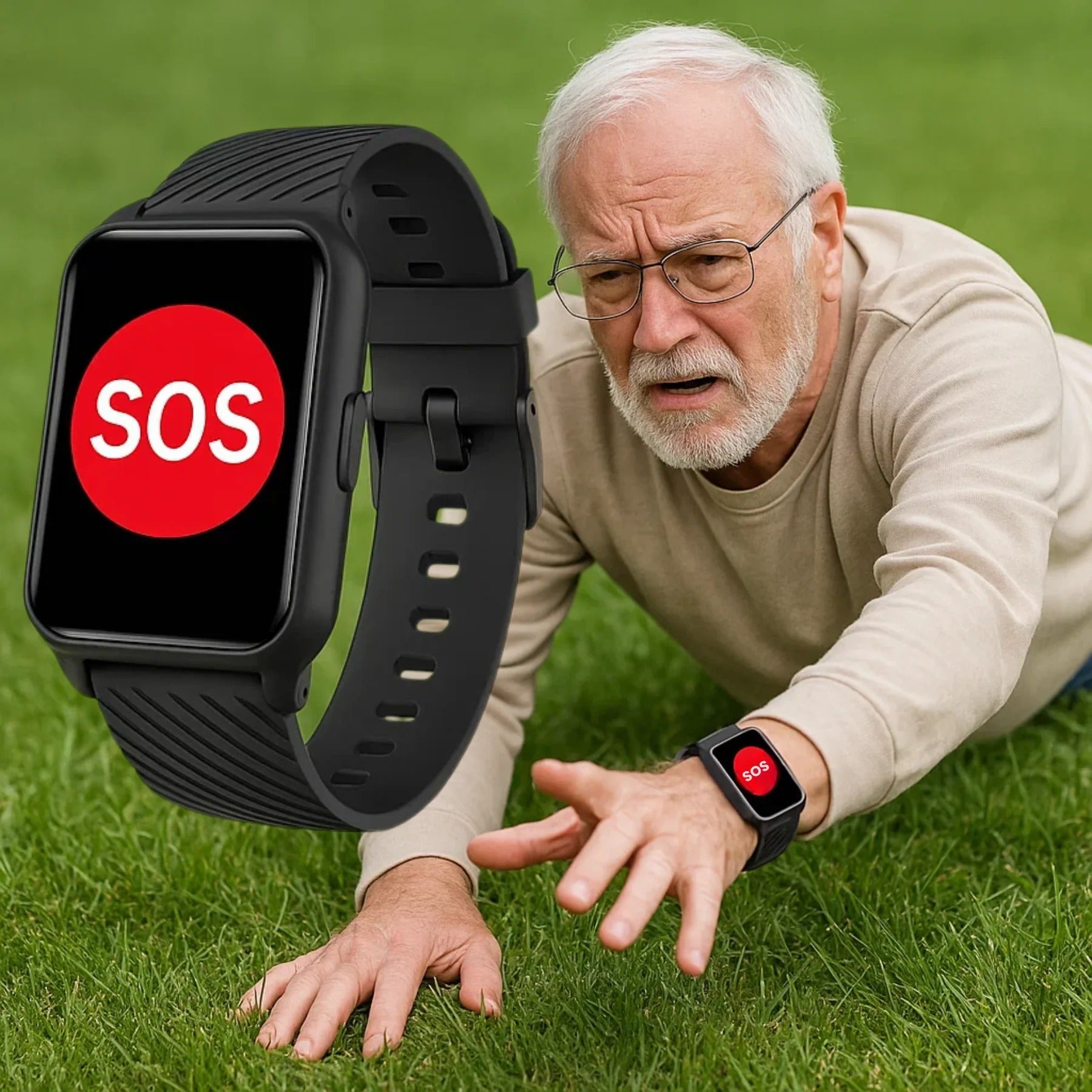 Reloj inteligente con detección de caídas para personas mayores