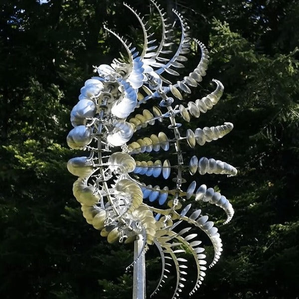 Molino de Viento Metálico para Jardín - Hélice Decorativa de Doble Movimiento para una Decoración de Jardín Única y el Regalo Perfecto