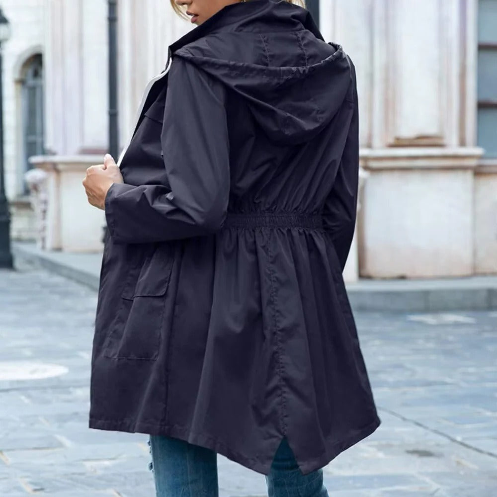 Gabardina Elegante con Cremallera para Mujer