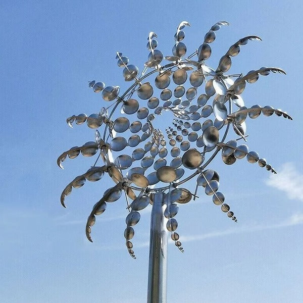Molino de Viento Metálico para Jardín - Hélice Decorativa de Doble Movimiento para una Decoración de Jardín Única y el Regalo Perfecto