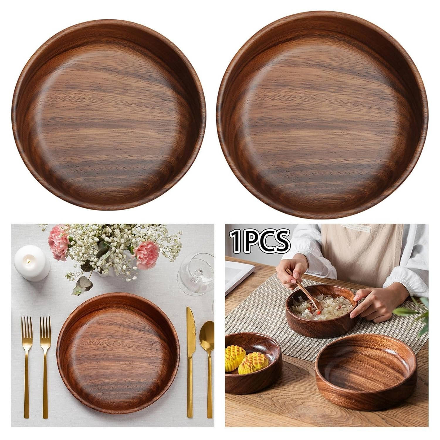Cuencos de madera para comida