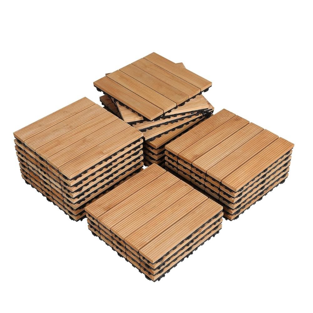 Interlocking Outdoor Patio Wood Flooring Deck Tiles 27Pcs - TRENDVYO