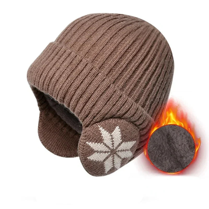 Gorro de invierno unisex de punto con protección para las orejas