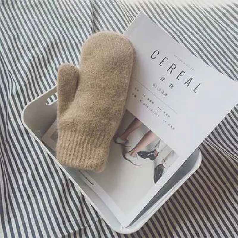 Mitones de punto de cachemira para mujer