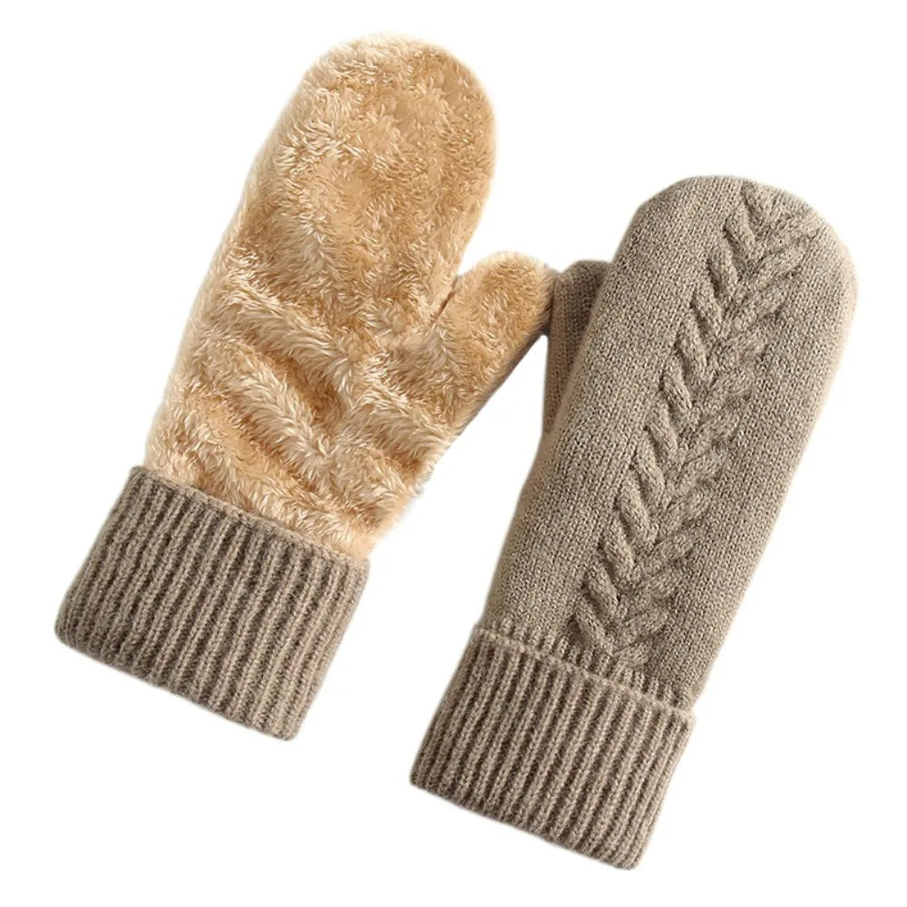 Manoplas de invierno con forro polar de doble capa