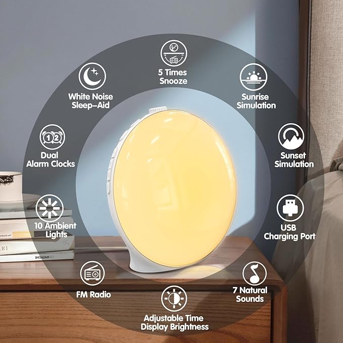 Light Alarm Clock With Nature Sounds - TRENDVYO