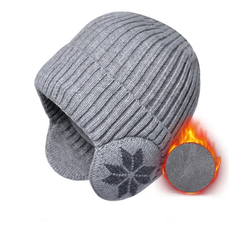 Gorro de invierno unisex de punto con protección para las orejas