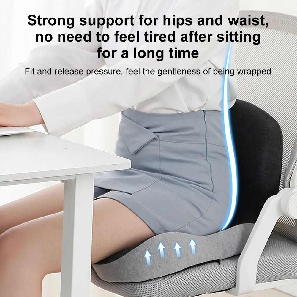 Memory Foam Lumbar Pillow Seat Cushion - TRENDVYO
