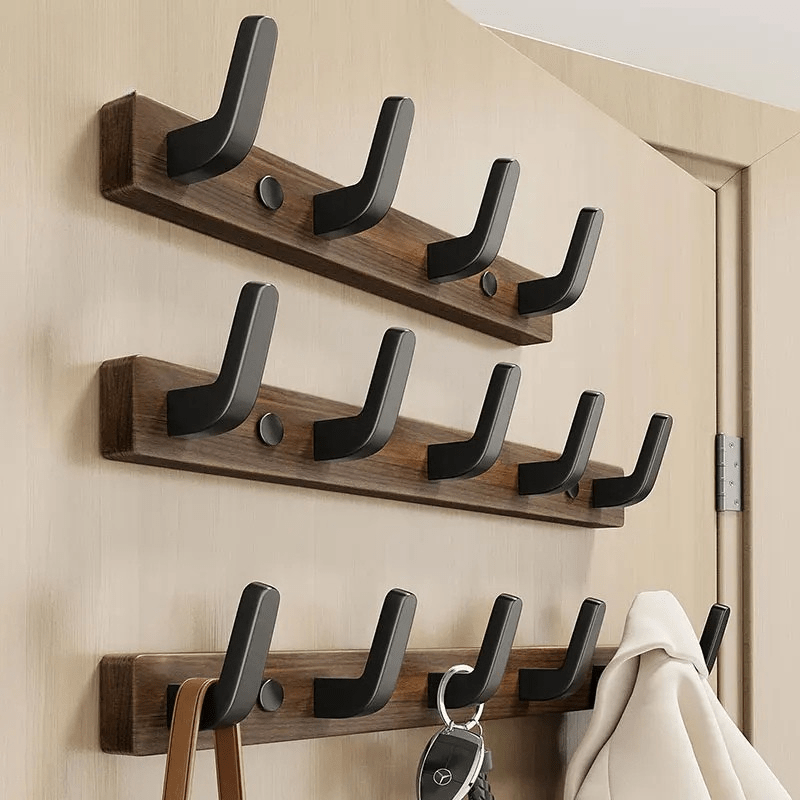 Minimalist Wall-Mounted Coat Hook with Wood & Metal Coat Holder - TRENDVYO