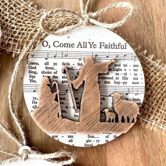 Nativity-Themed Music Sheet Ornament Collection - TRENDVYO