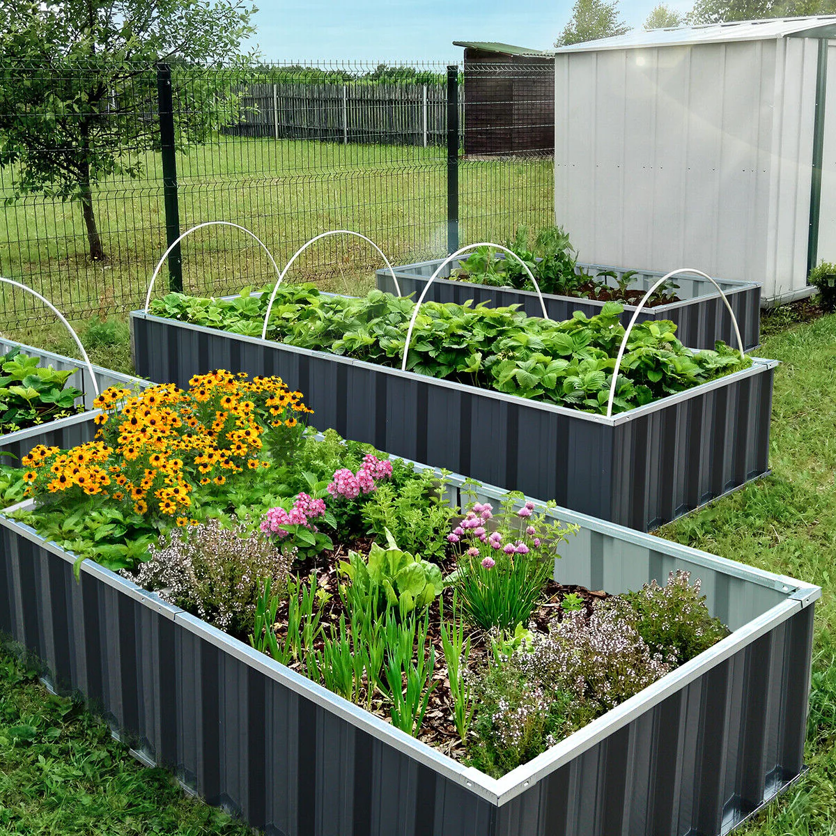 Outdoor Flower Vegetable Raised Garden Bed - TRENDVYO