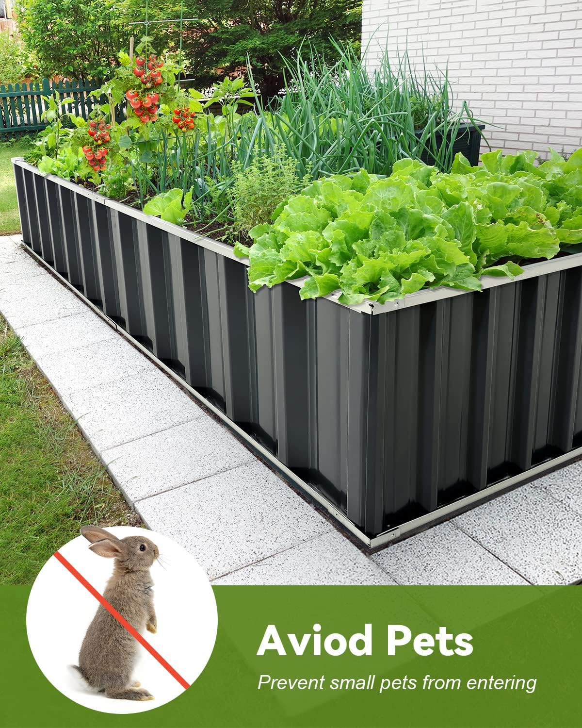 Outdoor Flower Vegetable Raised Garden Bed - TRENDVYO