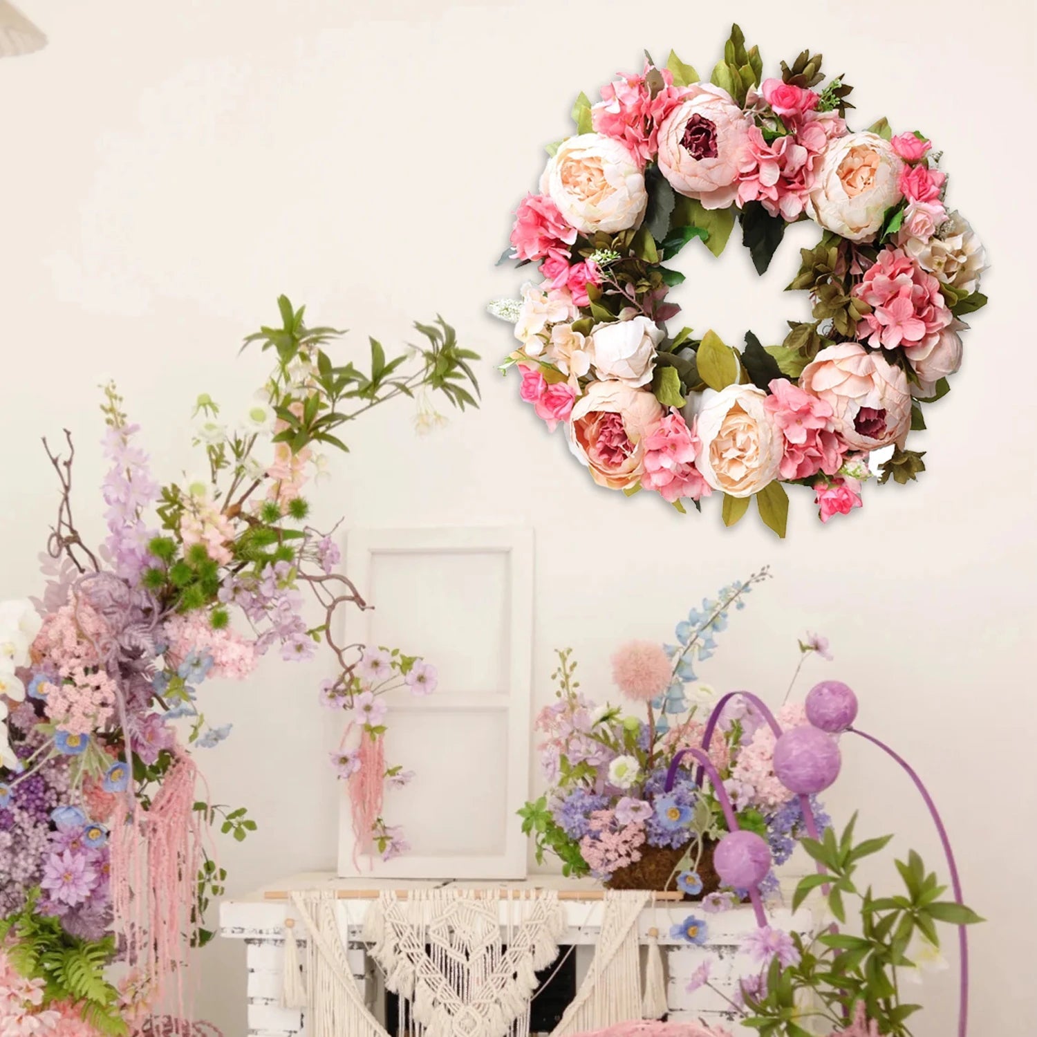 Peony Round Wreath - TRENDVYO