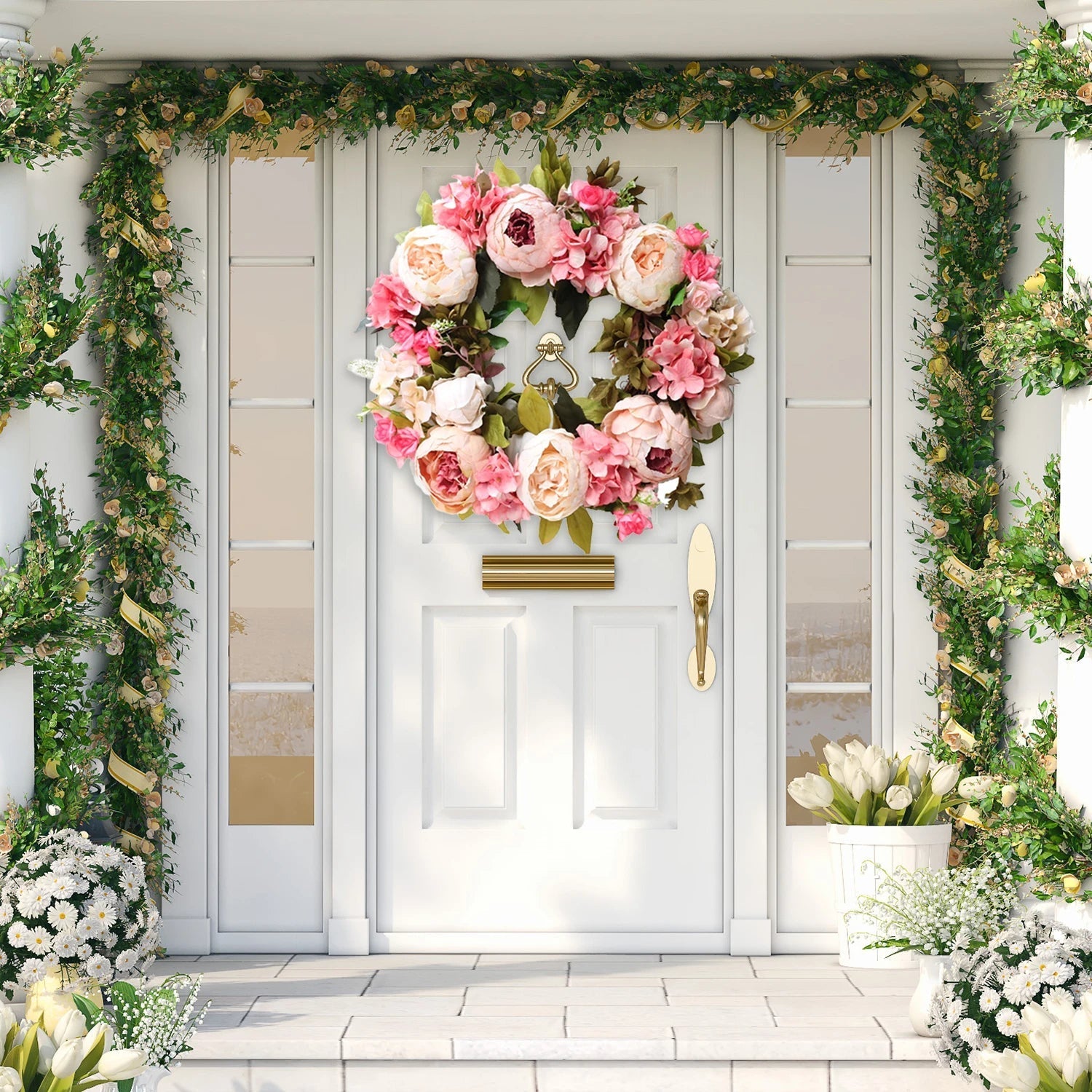 Peony Round Wreath - TRENDVYO
