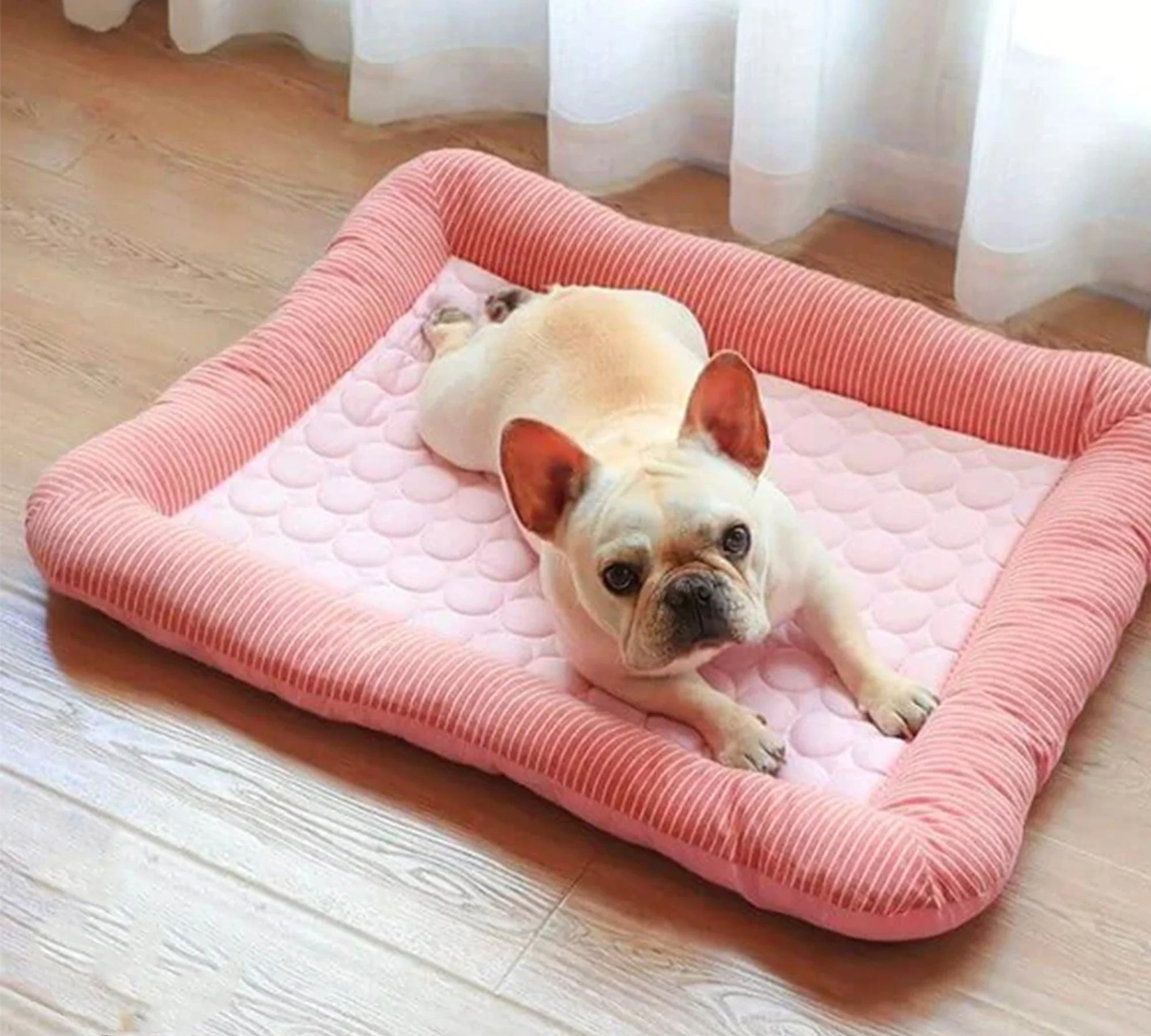 Cama refrescante para perro con material de seda helada
