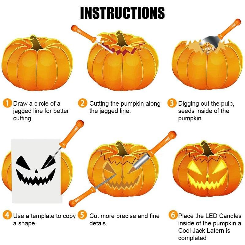 Pumpkin Cutting Set Stainless Steel Cutting Tool Set - TRENDVYO