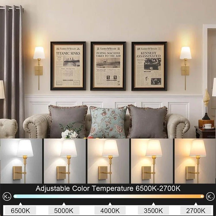 Rechargeable Wireless Wall Light Set (2 Pack) - Battery-Powered Indoor & Outdoor Lighting for Home, Patio, and Garden - TRENDVYO