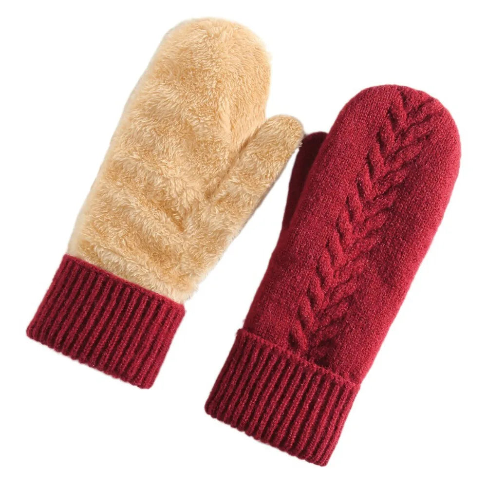 Manoplas de invierno con forro polar de doble capa