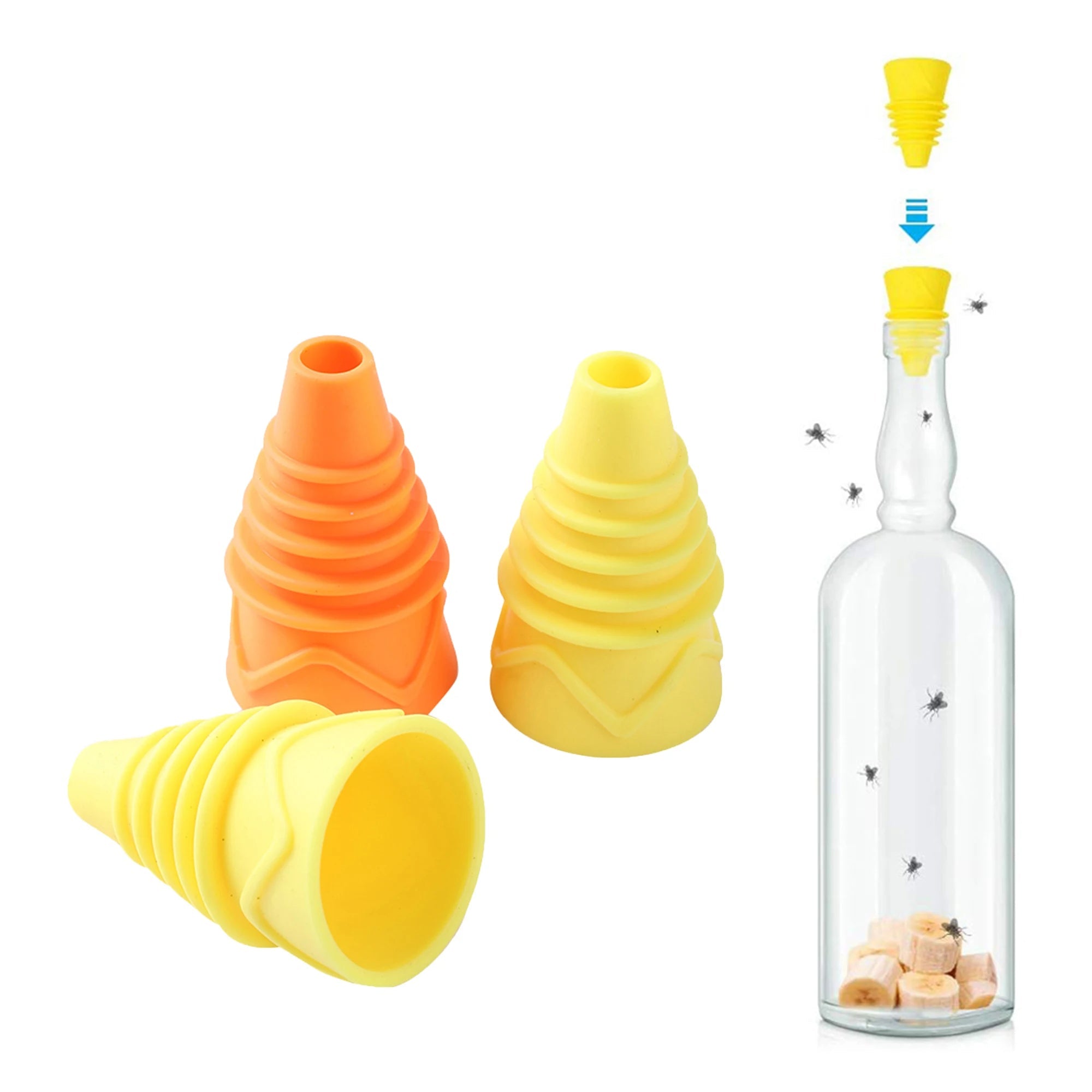 Reusable Silicone Fruit Fly Trap Funnel - TRENDVYO