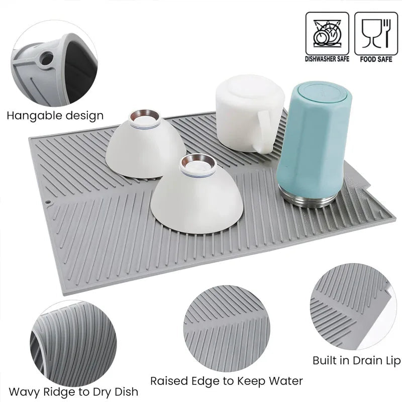 Silicone Countertop Dish Drying Mat - TRENDVYO